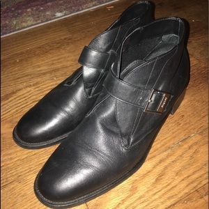 Black Leather Ankle Booties size 9